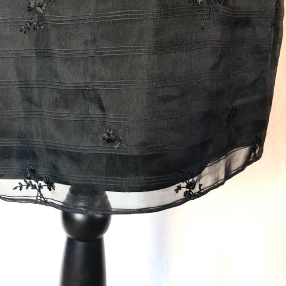 Ann Taylor Silk Embroidered Black Dress Size 8 - Picture 3 of 7